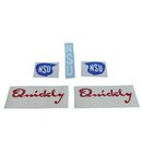 NSU Quickly N/S Aufkleber Satz Dekor Schriftzug weiss-rot