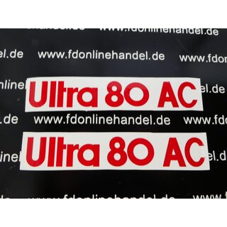 Hercules Ultra 80 AC Aufkleber Seitendeckel Dekor Schriftzug Rot