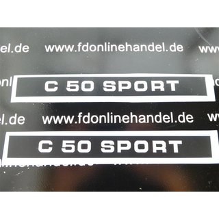 Zündapp C 50 Sport Aufkleber Verkleidung Schriftzug Seitendeckel schwarz-weiß