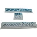 Heinkel Perle Schriftzug Aufkleber SET SILBER