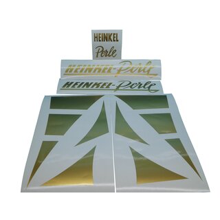 Heinkel Perle Dekorset Schriftzug Aufkleber SATZ Sticker SET GOLD