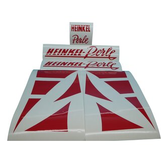Heinkel Perle Dekorset Schriftzug Aufkleber SATZ Sticker SET ROT