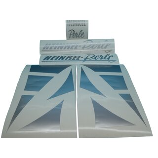 Heinkel Perle Dekorset Schriftzug Aufkleber SATZ Sticker SET SILBER