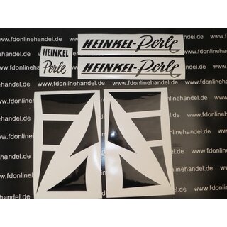 Heinkel Perle Dekorset Schriftzug Aufkleber SATZ Sticker SET SCHWARZ
