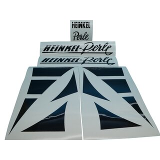 Heinkel Perle Dekorset Schriftzug Aufkleber SATZ Sticker SET SCHWARZ