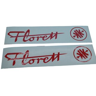 Kreidler Florett+Logo Tank Schriftzug Aufkleber ROT