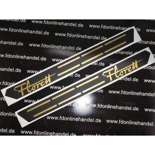 Kreidler Florett Tank Schriftzug Aufkleber GOLD-SCHWARZMATT