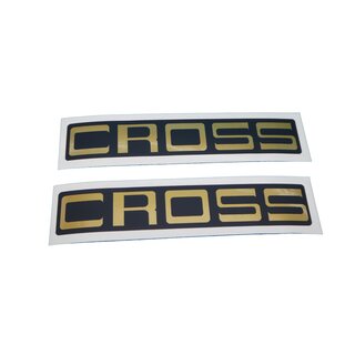 Kreidler CROSS Schriftzug Aufkleber GOLD-SCHWARZMATT