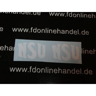 NSU Logo Schriftzug 48mm x 30mm Aufkleber Weiss 2 Stck