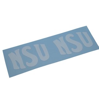 NSU Logo Schriftzug 48mm x 30mm Aufkleber Weiss 2 Stck
