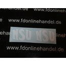 NSU Logo Schriftzug 48mm x 30mm Aufkleber Weiss 2 Stck