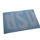 NSU Logo Schriftzug 68mm x 110mm Aufkleber Weiss 1 Stck