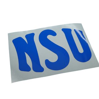 NSU Logo Schriftzug 68mm x 110mm Aufkleber Blau 1 Stck