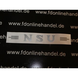 NSU Logo Schriftzug Oldtimer Aufkleber Silber