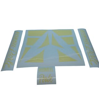 Heinkel Perle Dekorset Schriftzug Aufkleber SATZ Sticker SET CREME