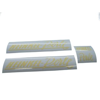 Heinkel Perle Schriftzug Aufkleber SET CREME