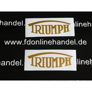 Triumph Schriftzug Logo  26mm x 76mm Aufkleber Sticker Gold