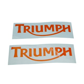 Triumph Schriftzug Logo  33mm x 120mm Aufkleber Sticker Orange