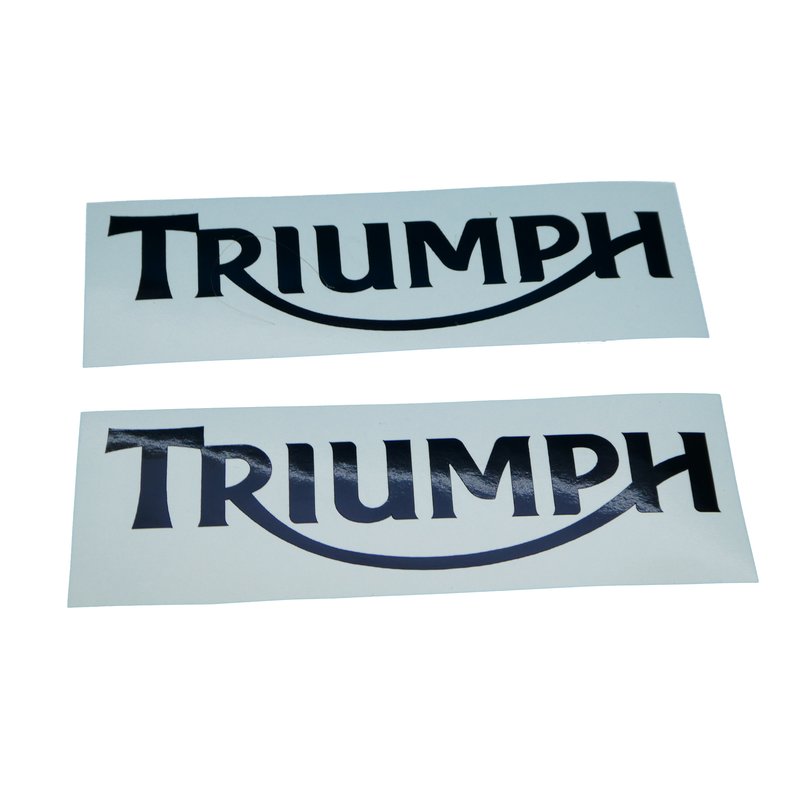 Triumph Schriftzug Logo Aufkleber Abziehbild  33mm x 120mm Silber Neu 