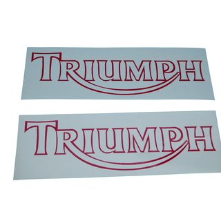 Triumph Schriftzug Outline Logo 38mm x 130mm Aufkleber Sticker Rot