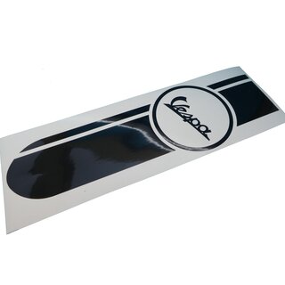 Vespa Aufkleber V50 PK PX GL GT Trittbreiit Beinschild Banner Schriftzug Zierstreifen Dekor Schwarz