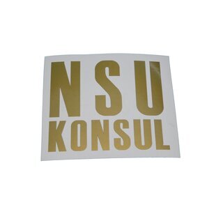 NSU Konsul Schriftzug Aufkleber Gold