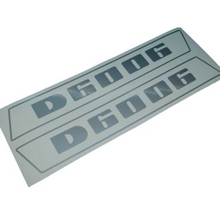 Deutz 6006 Haubenaufkleber Aufkleber Emblem Schriftzug Silber