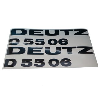 Deutz 5506 Aufkleber Emblem Sticker Haubenaufkleber Schriftzug Weiss 